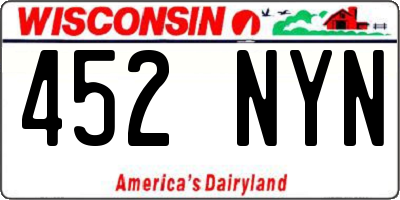 WI license plate 452NYN