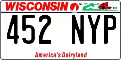 WI license plate 452NYP