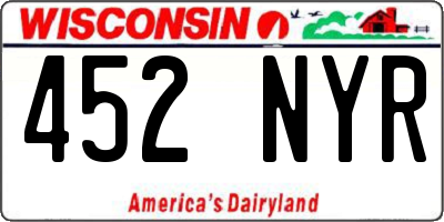 WI license plate 452NYR
