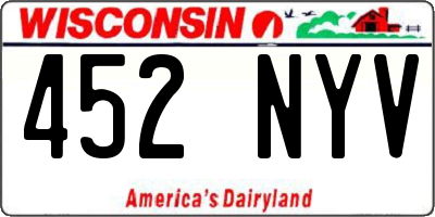 WI license plate 452NYV