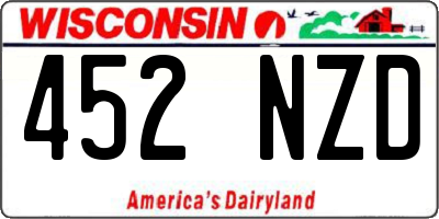 WI license plate 452NZD