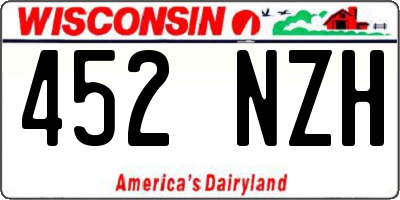 WI license plate 452NZH