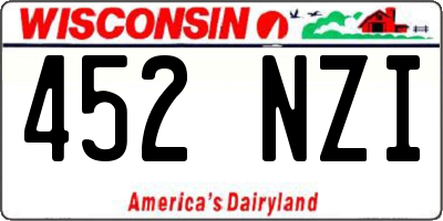 WI license plate 452NZI
