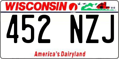 WI license plate 452NZJ