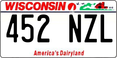 WI license plate 452NZL