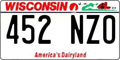 WI license plate 452NZO