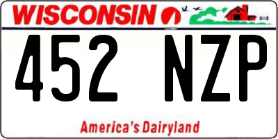 WI license plate 452NZP