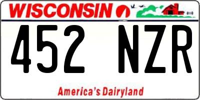 WI license plate 452NZR