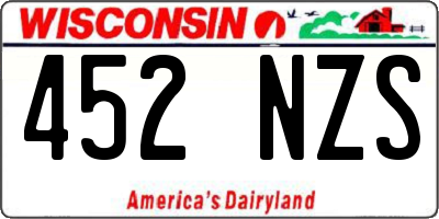 WI license plate 452NZS