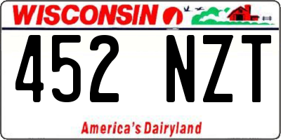 WI license plate 452NZT