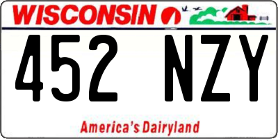 WI license plate 452NZY