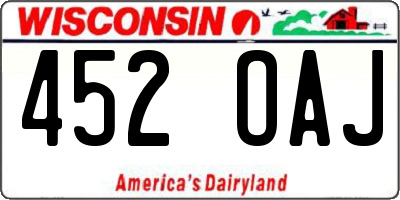 WI license plate 452OAJ