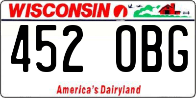 WI license plate 452OBG