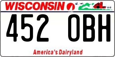 WI license plate 452OBH