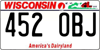 WI license plate 452OBJ