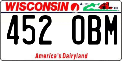 WI license plate 452OBM