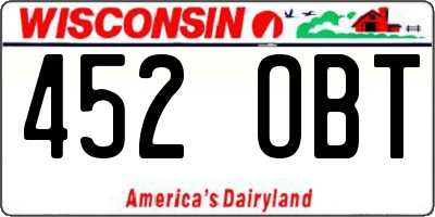 WI license plate 452OBT