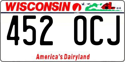 WI license plate 452OCJ