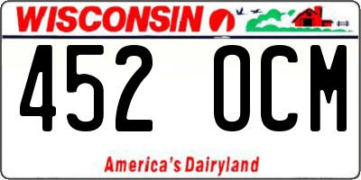 WI license plate 452OCM