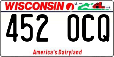 WI license plate 452OCQ