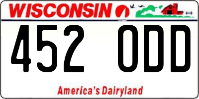 WI license plate 452ODD