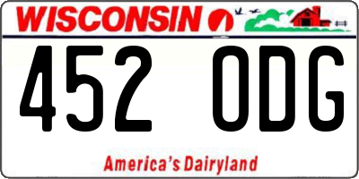 WI license plate 452ODG