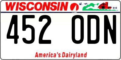WI license plate 452ODN