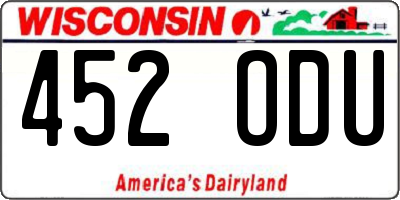 WI license plate 452ODU