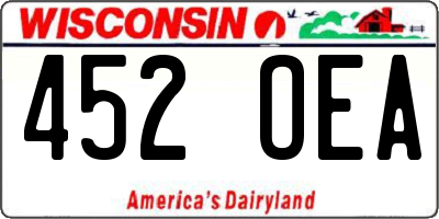 WI license plate 452OEA