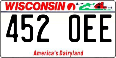 WI license plate 452OEE