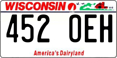 WI license plate 452OEH