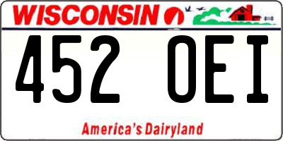 WI license plate 452OEI