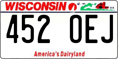 WI license plate 452OEJ