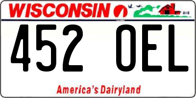 WI license plate 452OEL