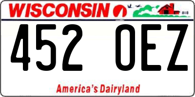 WI license plate 452OEZ