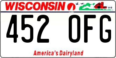 WI license plate 452OFG