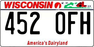WI license plate 452OFH