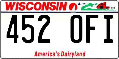 WI license plate 452OFI