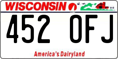 WI license plate 452OFJ