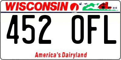 WI license plate 452OFL