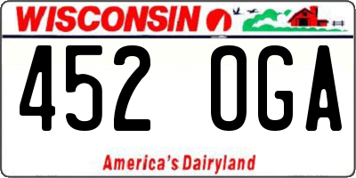 WI license plate 452OGA