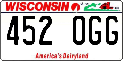 WI license plate 452OGG