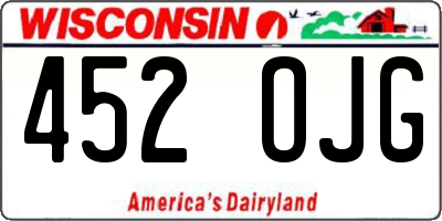 WI license plate 452OJG