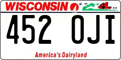 WI license plate 452OJI