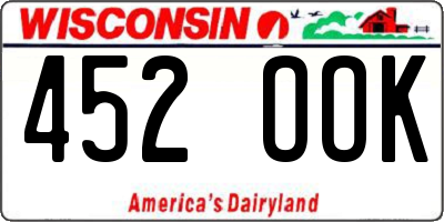 WI license plate 452OOK