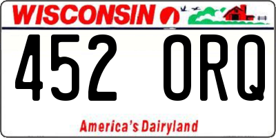 WI license plate 452ORQ
