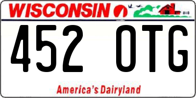 WI license plate 452OTG