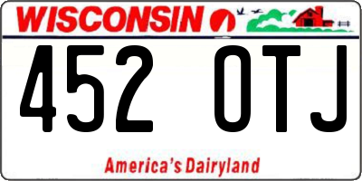 WI license plate 452OTJ
