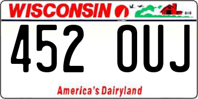 WI license plate 452OUJ