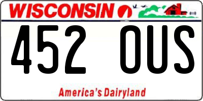 WI license plate 452OUS